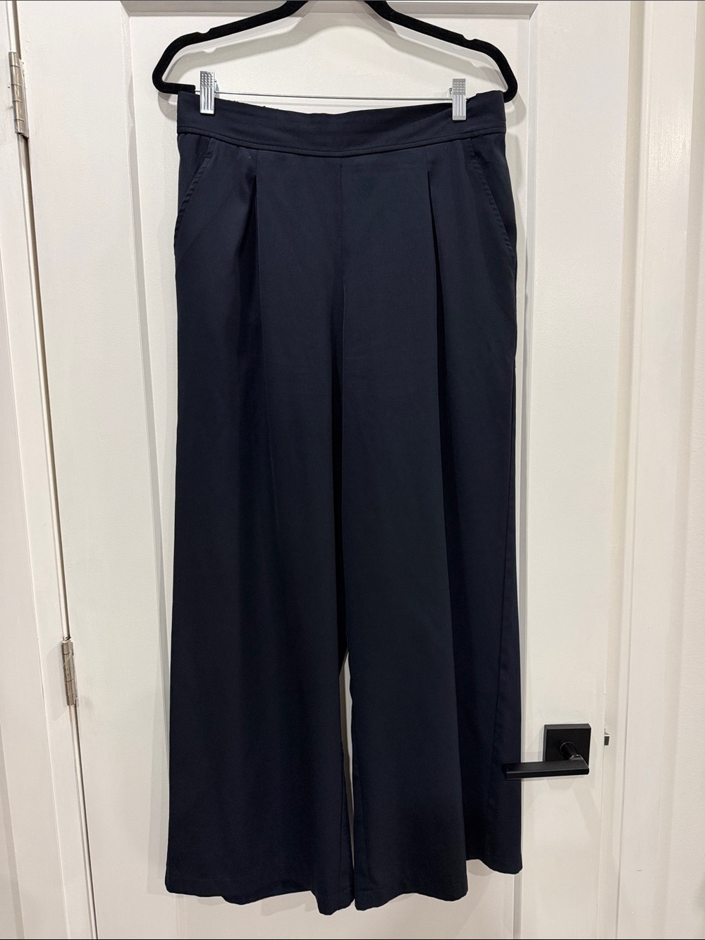 Max Studio Navy Wide-Leg High-Waist Pants size XL